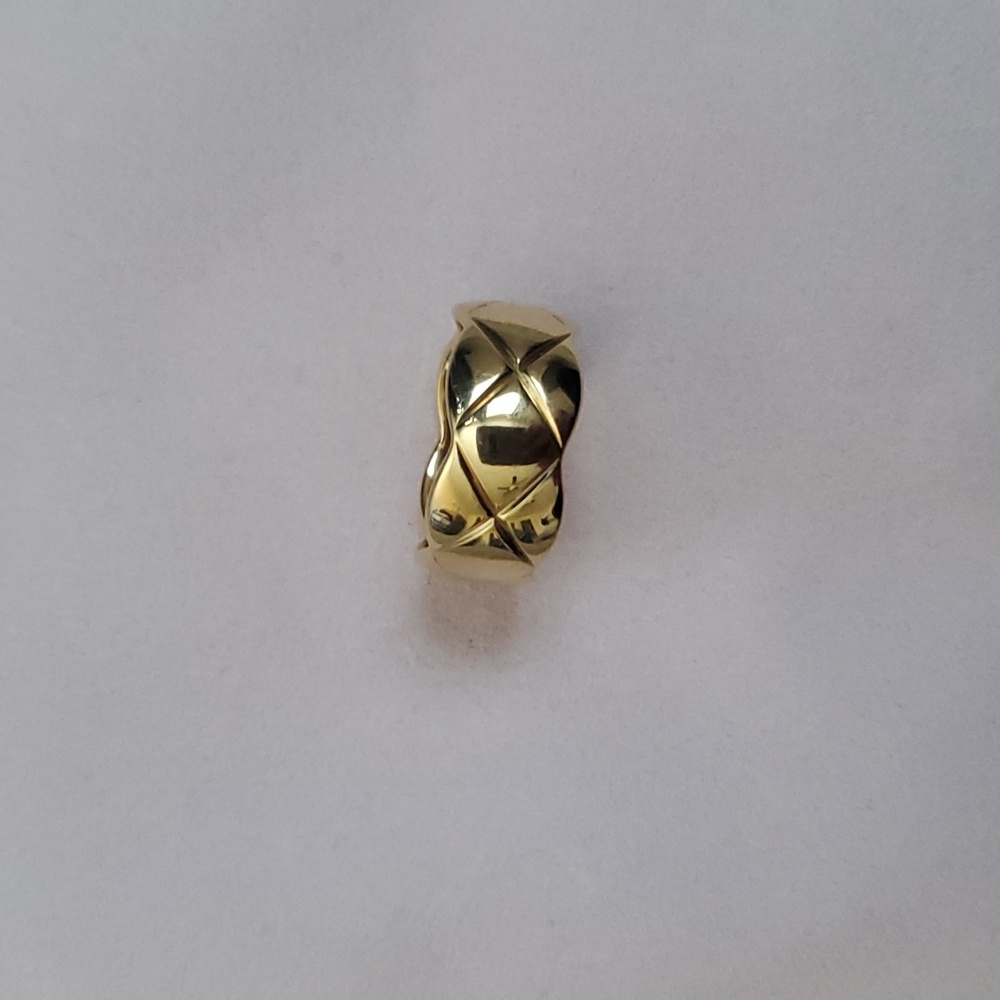18k gold plated Crush Diagonal Cross ring